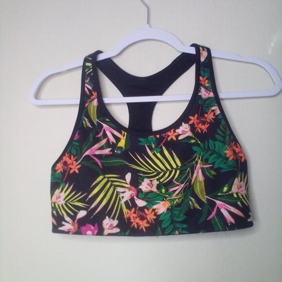 Old Navy Other - Old Navy Active Sports Bra M Women Go Dry Racer Back Tropical Floral Colorful